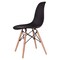 4 Pack Dining Chairs Mid Century Modern Ergonomic ABS Seat Beech Wood Legs Black